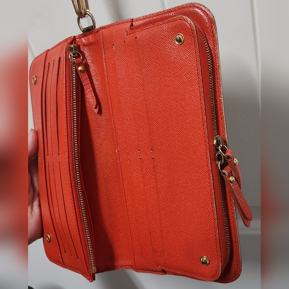 LOUIS VUITTON Rouge Monogram Coated Canvas Wallet/Wristlet/Bag - Picture 15 of 15